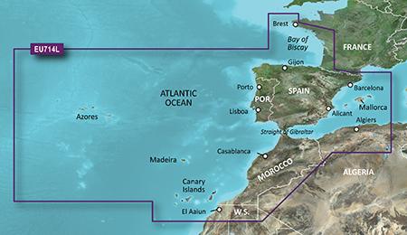 Cartografia GARMIN G2 VISION VEU 714L Peninsula, Baleares, Canarias, Azores, Marruecos
