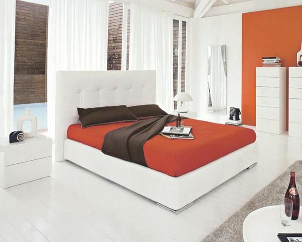 CAMA CHESTER DE PIEL BLANCA