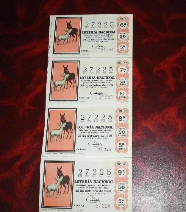Loteria nacional -el asno al mulo - 1969