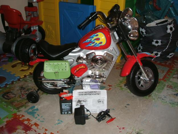 moto custom electrica para niños