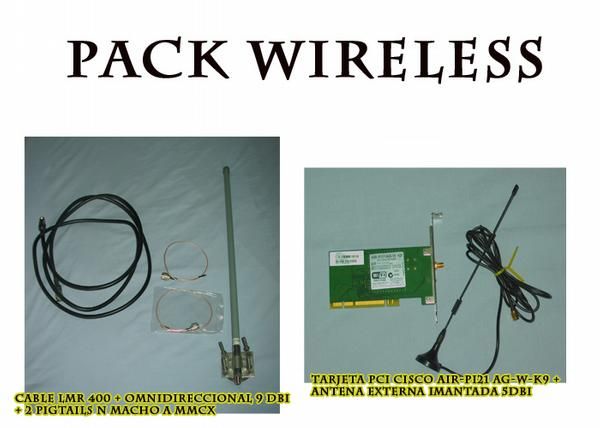 Antena wireless, cable lmr, pigtails y cisco AIR-PI21