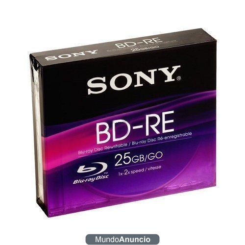 Sony Blu-Ray Disc 25GB (5 Pack), 120 mm, Slim case, 25 GB, Policarbonato, 4.92 m/s