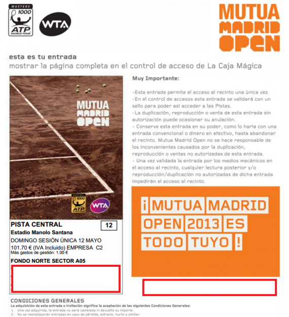 Entradas final madrid open