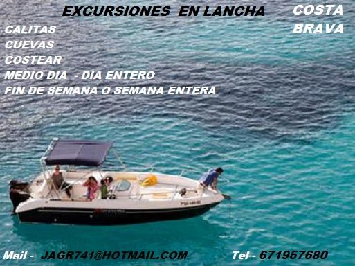 ALQUILER DE  EMBARCACIONES CON PATRON YEXCURSIONES DIARIAS