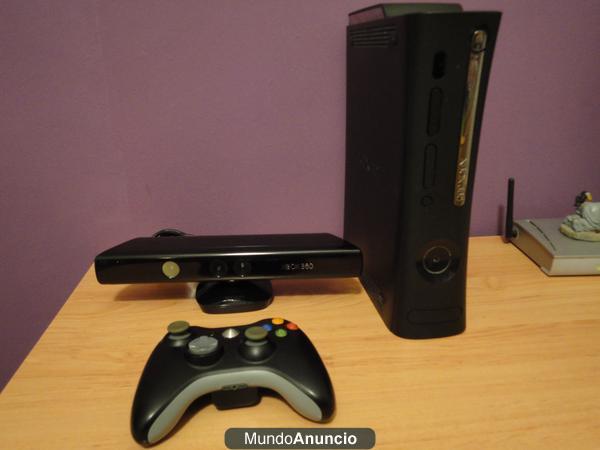 xbox 360 elite +120 gb+kinect +5 juegos en muy buen estado