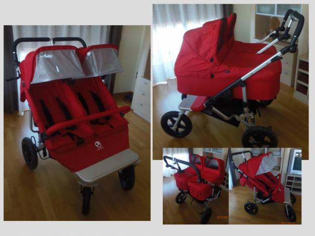 Cochecito gemelar completo easywalker duo rojo