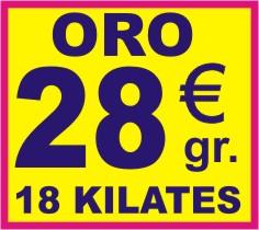 COMPRO ORO - PAGO 28,00 EUROS GRAMO JOYAS ORO 18 KILATES.