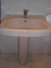 80 euros conjunto sanitario de lavabo con columna + bidet + wc marca porsan color salmon - mejor precio | unprecio.es