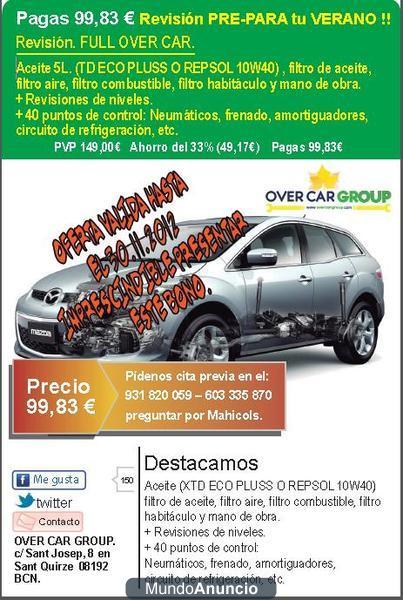 OVER CAR GROUP REVISION PARA TU COCHE DESDE 24,78€ IVA INCLUIDO. SANT QUIERZE, BARBERA, SABADELL, BARCELONA