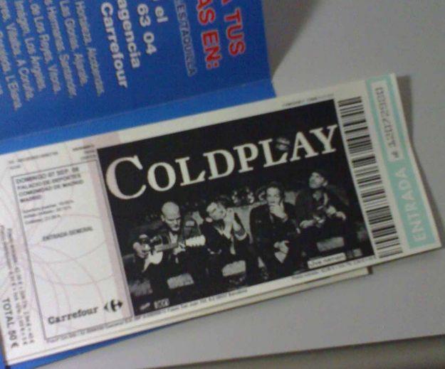 Vendo Entrada COLDPLAY 07-sept-2008 (90€)