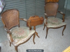 sillas isabelinas muy antiguas en madera tallada - mejor precio | unprecio.es