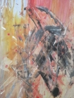 Cuadro de pintura abstracta:"Pelea de gallos" - mejor precio | unprecio.es