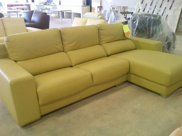 SOFA PIEL 3 PLAZAS MAS CHAISELONGUE