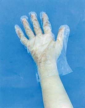 Guantes de plastico transparentes, Planas