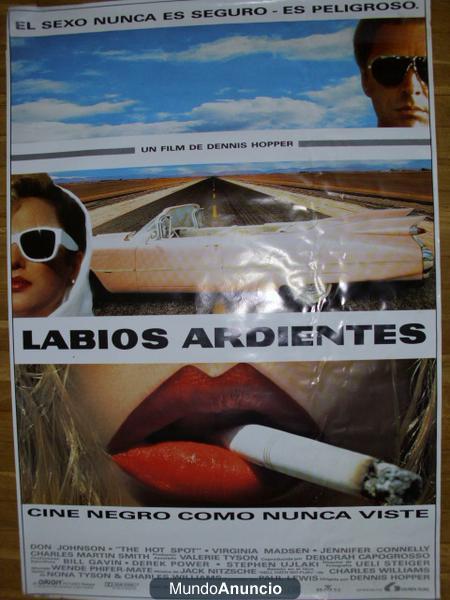 Vendo Poster original de cine de la película LABIOS ARDIENTES. Formato 70 x 100, aunque mas concretamente es 98 x 69, si