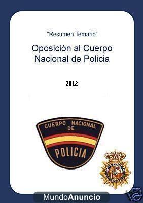 TEMARIO RESUMIDO OPOSICION POLICIA NACIONAL 2012