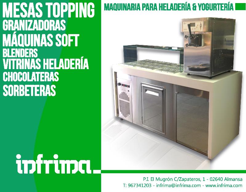 Maquina de helado soft + mesa topping