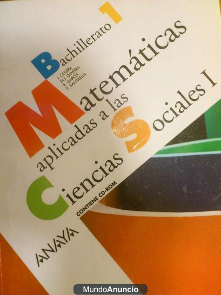 LIBRO MATEMÁTICAS APLICADAS A LAS C.S. 1º BACHILL.