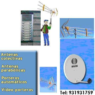 Antenistas en Barcelona, 93.1931759 videoporteros, interfonos, antenas