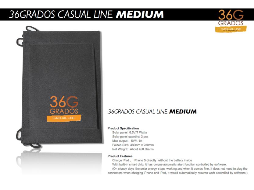 Cargador solar-36g casual line medium