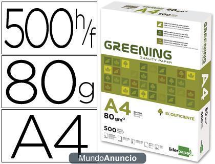 PAPEL FOTOCOPIADORA GREENING DIN-A4 80 GRAMOS -PAQUETE DE 500 HOJAS