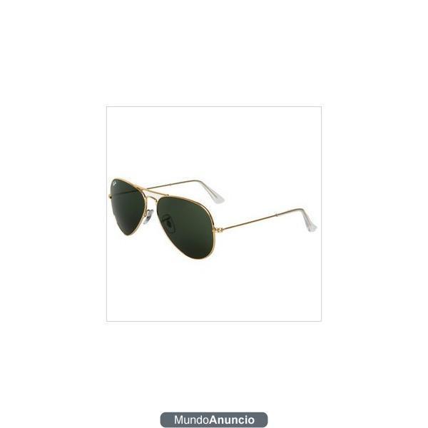 RayBan Aviator, montura dorada cristal verde. NUEVAS!