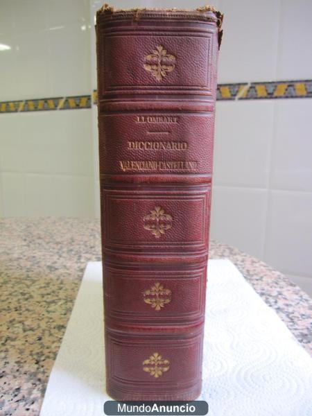 Libro antiguo. diccionario valenciano castellano de j. escrig. 1886.