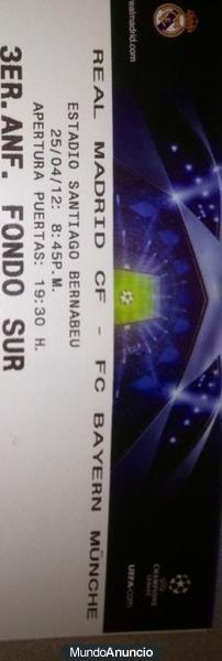 6 ENTRADAS JUNTAS REAL MADRID-BAYERN 150 €