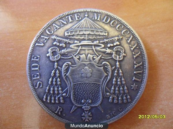 moneda scudo añoCiudad del Vaticano Estados PapalesSeries:Sede VacanteFecha emisión:1846Fecha última emisión:1846Peso:26