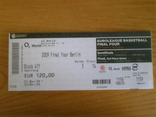 Entradas Euroliga FINAL FOUR BERLIN - Euroleague FINAL FOUR Berlin Tickets