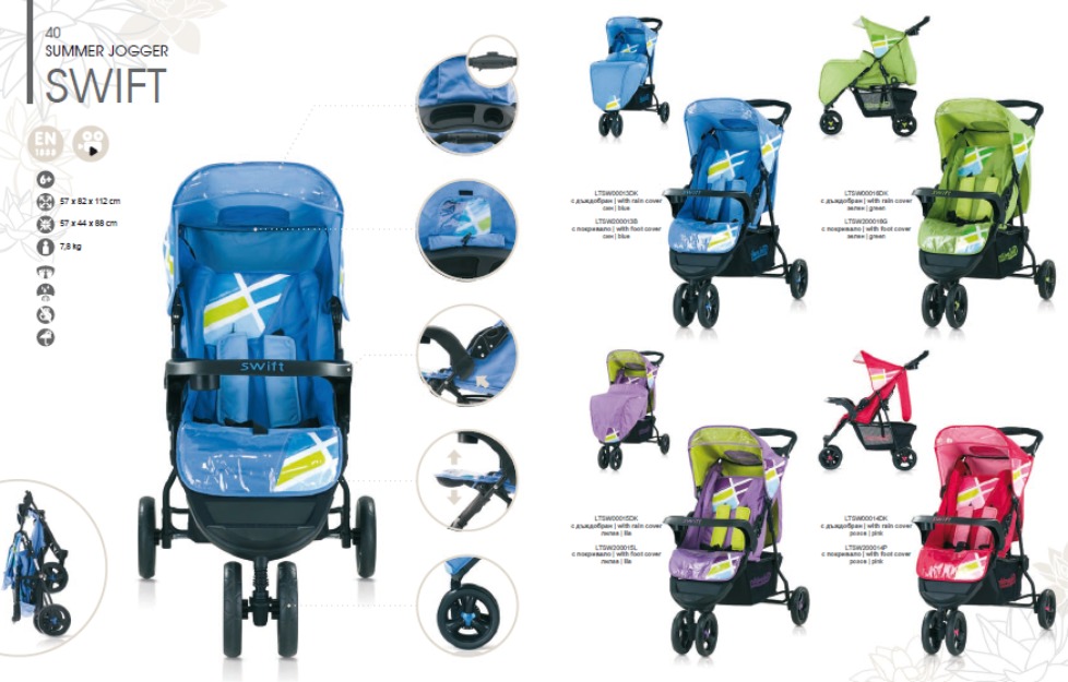 Silla de bebe de verano SWIFT, Plegado con una sola mano, superligera.