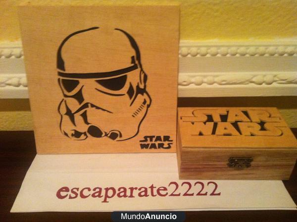 Star wars, cuadro de madera + caja, envio