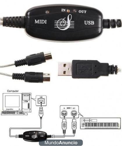 Cable Interface USB - MIDI - PC - Teclado (nuevo de fábrica) Envío gratuito