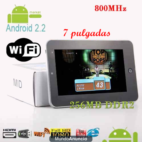 TABLET PC 7 PULGADAS ANDROID 2.2 COMPLETAMENTE NUEVO