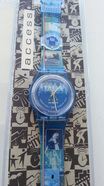 Reloj Swatch 100 años Italia futbol- año 1998 - Magic Blue - SKZ11 - NUEVO