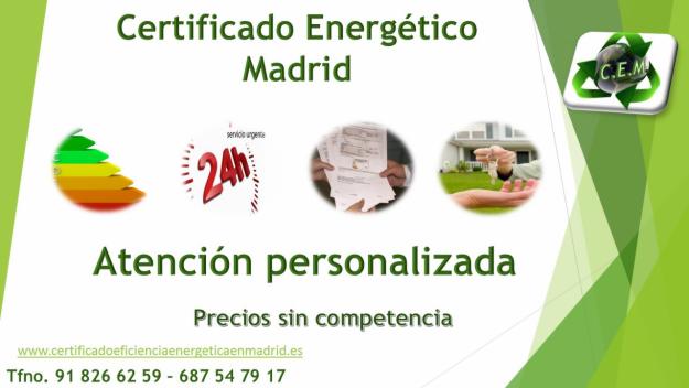 C.E.M. Certificado eficiencia energetica Madrid