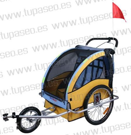 remolque con amortiguadores para bicicleta
