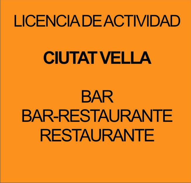 Venta de Licencia de bar, barrestaurante o restaurante