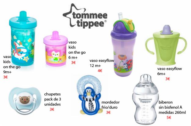 biberones, tazas, chupetes, sacaleche, mordedores Tommee Tippee