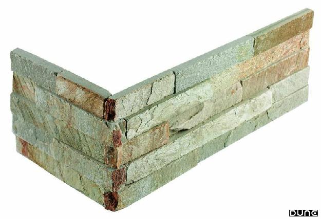 Dune - Caja de esquina piedra laja Quarzita Brick 15x60