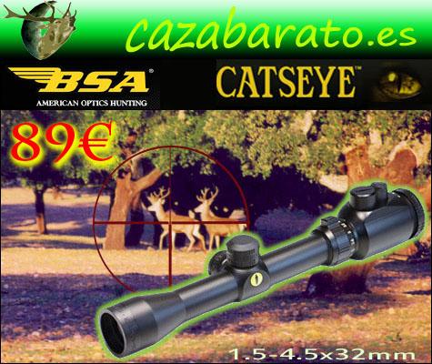 VISOR DE CAZA BSA 1.5 - 4.5 X 32MM RETICULA ILUMINADA