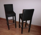 2 taburetes altos de rattan negro - mejor precio | unprecio.es