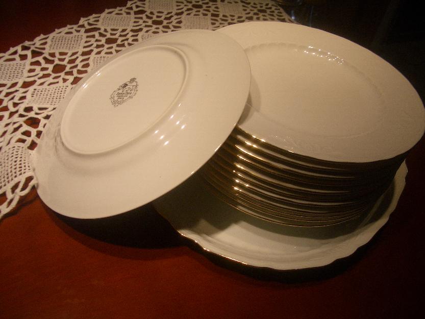 Conjunto de platos planos SANTA CLARA (lujo en su mesa)