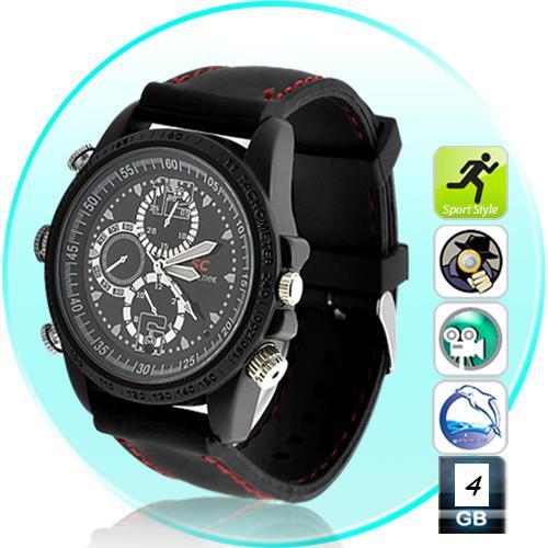 RELOJ ESPIA 720X480 CON DETECTOR DE MOVIMIENTO /4 GB. CAUCHO