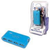 Hub 4 puertos usb 2.0 logilink+fuente alim azul