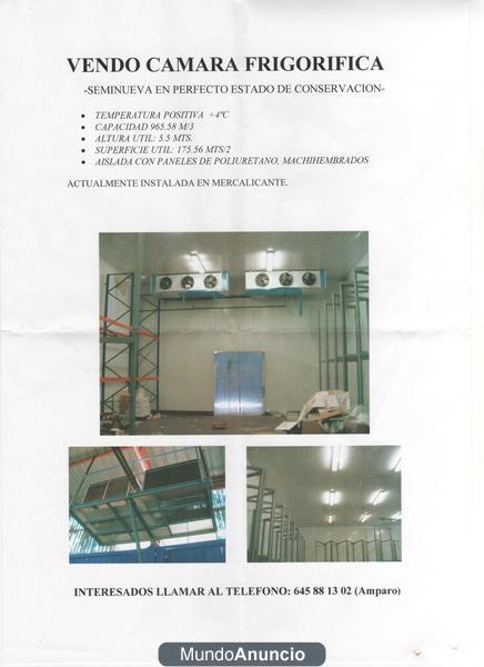 VENDO CAMARA FRIGORÍFICA INDUSTRIAL
