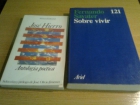 Sobre vivir.... Fernando Savater+ libro de poesia - mejor precio | unprecio.es