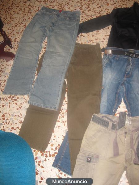 LOTE DE ROPA . 5 PANTALONES Y UN CHALECO