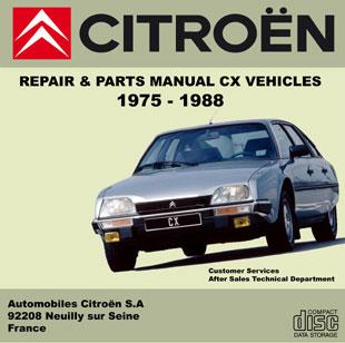 Citroen CX workshop parts manual 1975/1988 Citroën