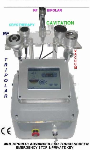 Cavitacion + RF bipolar + Rf tripolar + vacuum + crioterapia 3600€